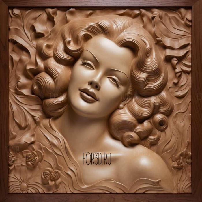 Rita Hayworth 1 stl model for CNC